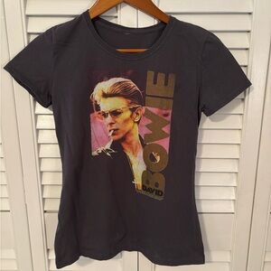 Popfunk David Bowie Smoking Retro Music Legend Women's fit T Shirt XS